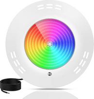 "LyLmLe Ultra Flat LED Pool Headlight", 35 W derva užpildyta baseino lempa, montuojama ant paviršiaus, keičianti RGB spalvą, povandeninis prožektorius, IP68 vandeniui atsparus 12 V kintamosios srovės baseino apšvietimas, įjungimo / išjungimo jungiklis (be