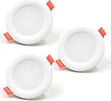 "Rolux" LED įleidžiamas prožektorius 230 V 68 mm - 80 mm IP44 4,8 W 420 lm 3000 K - 4000 K - 6000 K LED taškinis lubų šviestuvas, plokščias, 3 vnt.