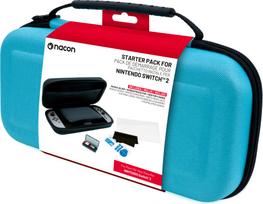 Nacon - Essential Pack for Nintendo Switch II – Hard Case, Screen Protector, and Storage Box for 4 Games (Blue)
