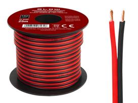 Garsiakalbio kabelis 2x1.00mm juodas-raudonas 25m