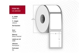Capture Label 102 x 192mm White,  Direct Thermal, Core 76mm,