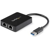 StarTech.com USB 3.0 to Dual Port Gigabit Ethernet Adapter NIC with USB Port