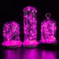 Girlianda su 20 LED diodų, rožinė, 1,9 m