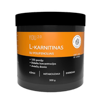 YOU 2.0 L-KARNITINAS su polifenoliais 2,4% Aviečių skonio, 300 g