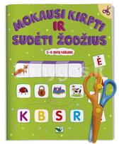 Mokausi kirpti ir sudėti žodžius 5–6 metų vaikams (su žirklutėmis)