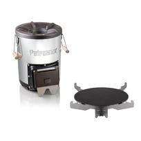Nešiojamos viryklės-krosnelės Petromax Rocket Stove ir kepimo plokštumos rinkinys