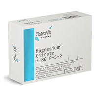 OstroVit Magnio Citratas + B6 P‑5‑P60 kapsulės – Magnio Citratas su aktyviu B6 vitaminu energijai, raumenų veiklai ir nervų sistemos palaikymui