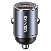 USAMS 30W Car Charger 1xUSB + 1xUSB-C Fast Charge C38