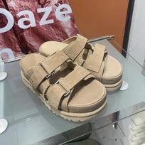 Madingi Nauji Storo Paduko Šlepetės Moterims Natūralios Odos Kryžminis Dirželis Atostogų Paplūdimio Batai Moteriški Laisvalaikio Plokščiapadžiai Sandalai Vasariniai Sandalai Moteris 35 chaki