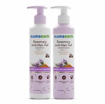 Mamaearth Rozmarino Šampūnas + Kondicionierius nuo Plaukų Slinkimo Rinkinys, Po 250 ml Kiekvienas, Stipresniems, Švelnesniems Plaukams