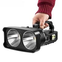 1200Baterijos talpa Galingas dvigubas LED prožektorius 2*XHP50 Vandeniui atsparus prožektorius Įkraunamas USB Itin ryškus lauko žibintuvėlis su šoniniu apšvietimu P50