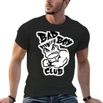 Bad Boy Club vintažinis BMX ir logotipas Klasikinis marškinėlis hipių drabužiai individualus marškinėlis vyriškas medvilninis manga vintažiniai anime drabužiai S juoda