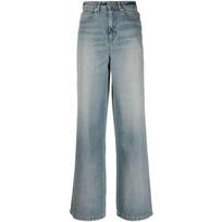 Platūs džinsai moterims, Mėlyna, Bleach dirty ayme wide jean