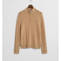 Megztinis vyrams, Chaki, lambswool cable half zip