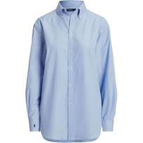 Marškiniai ilgomis rankovėmis moterims, Mėlyna, Long sleeve button front shirt