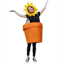 Juokingas saulėgrąžos vazonėlyje kostiumas, suaugusiems Adult One Size oranžinė