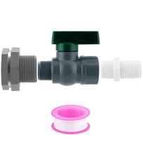 Lietaus statinės čiaupo rinkinys su 3/4 colio PVC rutuliniais vožtuvais, adapteriais vandens bakui, sodo drėkinimo priedais L