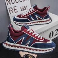Fashion Niche Designed Low Top Casual Low Top Sports Shoes for Men 2025 Autumn Fashion Trend Versatile Comfortable Thick Soled Sneakers 39 raudona