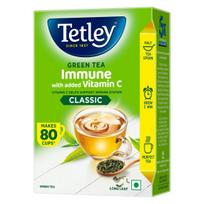 Tetley Loose Green Tea Leaves Classic Flavour 100g Pack With Vitamin C Boost, 80 Cups, Smooth Long Leaf, High Antioxidant Refreshing Tea blue