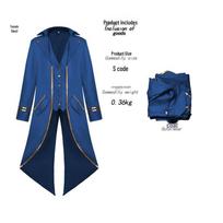 2022 Medieval Gold Trim Swallowtail Coat Halloween Costume M