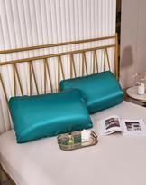 Imitation Silk Elastic Band Satin Pillowcase - Multi-color Options Available US Queen (46*70+16cm) / Pair (2 pieces) pilkšvai balta
