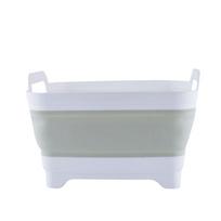 Sulankstomas plastikinis praustuvas - Nešiojamas, sutirštintas sulankstomas praustuvas ir ledo/vaisių kibiras 8.5L balta pilka spalva