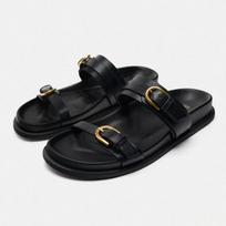 Fashion Summer Classic Woman Sandal Leopard Print Design Casual Slippers Thick Bottom Buckle Ladies Beach Shoes Open Toe Flat Footwear 35