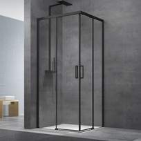 Juodos spalvos dušo kabina SAT TEX BB 90x90 cm