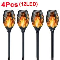 Saulės liepsnos fakelų šviestuvai lauko vandeniui atsparūs LED saulės mirksintys šokantys šviestuvai sodo kraštovaizdžio apšvietimo dekoras Helovinui kiemui Style B-4PCS