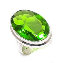 Peridot Gemstone 925 Sterling Silver Jewelry Ring Size 3.5 green