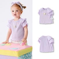 2025 Trendy Baby & Toddler Girl Short-Sleeve T-Shirt - Sweet, Fashionable Spring/Summer Wear 80cm with shoulder opening kremas geltonos spalvos