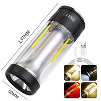 Portable LED Camping Light USB Rechargeable Lamp Dual Color 4 Mode Ambient Fill Light Outdoor Hanging Camping Lantern Tent Lamp Style B-1PC