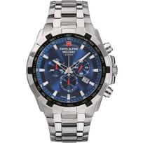 Swiss Alpine Military by Grovana Star Fighter Chronograph Blue Dial Quartz 7043.9135 100M vyriškas laikrodis mėlyna