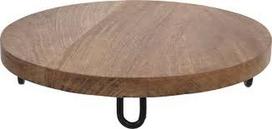 Medinis padėklas su metalo kojelėmis MANGO WOOD, apvalus, 30 cm