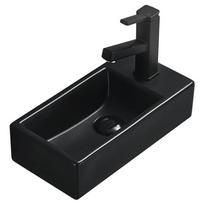 Mexen Inez stalviršio kairinis praustuvas 40 x 20 cm, juodas matinis - 21484085L