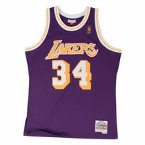 Mitchell & Ness NBA Swingman Jerseys Los Angeles Lakers - Dydis Shaquille O'Neal #34 - Dydis M (SMJYGS18178-LALPURP9 Marškinėliai)