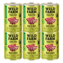WILD FARM Premium Grain Free Beef and Duck 6x400g - kačių maistas be grūdų