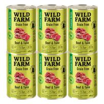 WILD FARM Premium Grain Free Beef and Tuna 6x400g - kačių maistas be grūdų