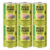 WILD FARM Premium Grain Free Chicken and Sprats 6x400g - maistas katėms be grūdų