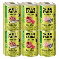 WILD FARM Premium Grain Free mišinys, 12 x 400 g – be grūdų kačių maistas