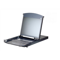 Aten | KL1108VNA-AG 8 prievadų Cat 5 dviejų bėgelių KVM per IP komutatorius su virtualia medija | 19" LCD