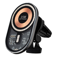 Qualo QTUS-K-15-07 Transparent Car Air Vent Holder with 15W Charging