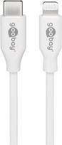 Goobay Lightning to USB-C cable for charging and syncing, supports Apple fast charging up to 87 W, USB-C 480Mbit/s, 0.5 m, white