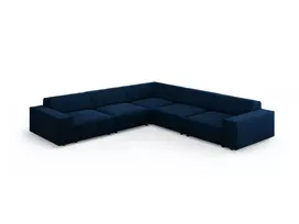 Velvet modulinė u formos kampinė sofa, Jodie, 6 sėdimos vietos, 287x287x70, karališkoji mėlyna