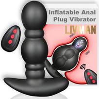 Pripučiamas analinis ir vaginalinis vibratorius LIVMAN A0915 su nuotolinio valdymo pultu ir 10 vibracijos režimų