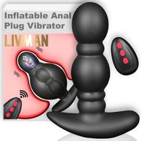 Pripučiamas analinis ir vaginalinis vibratorius LIVMAN A0915 su nuotolinio valdymo pultu ir 10 vibracijos režimų