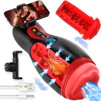Automatinis masturbatorius LIVMAN MMA-083 vyrams su 9 vibracijos ir 9 čiulpimo režimais, šildymo funkcija, telefono laikikliu ir valdymu per Love Spouse programėlę, 1200mAh