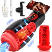 Automatinis masturbatorius LIVMAN MMA-083 vyrams su 9 vibracijos ir 9 čiulpimo režimais, šildymo funkcija, telefono laikikliu ir valdymu per Love Spouse programėlę, 1200mAh