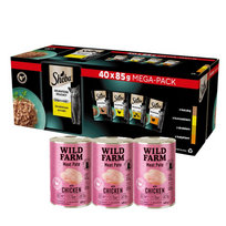 Sheba Delicacy Poultry Jelly flavours - drėgnas kačių ėdalas 40x85g + WILD FARM Paštetas su vištiena 3x400g