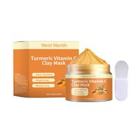 Vitaminas C Ciberžolės Purvo Kaukė Šveičiamoji Veido Kaukė Giliai Valanti Maitinanti Drėkinanti Mažina Pigmentines Dėmes Stangrina Odos Priežiūra 1PC